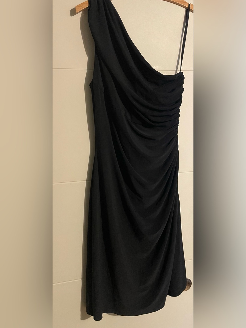 Ralph Lauren Elegant Black Ruched Women's Dress